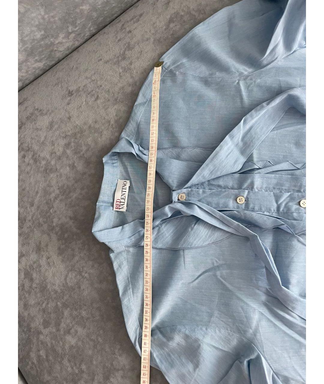 RED VALENTINO Голубая хлопковая блузы, фото 6
