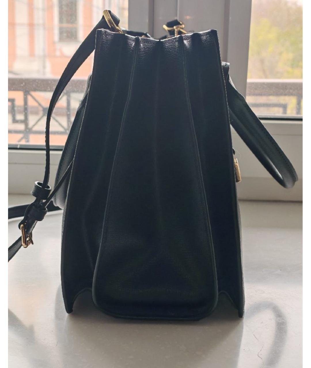MICHAEL KORS Черная кожаная сумка с короткими ручками, фото 5