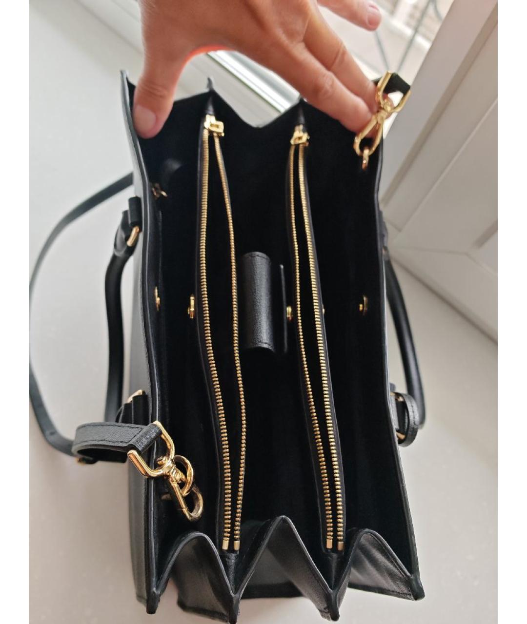 MICHAEL KORS Черная кожаная сумка с короткими ручками, фото 4