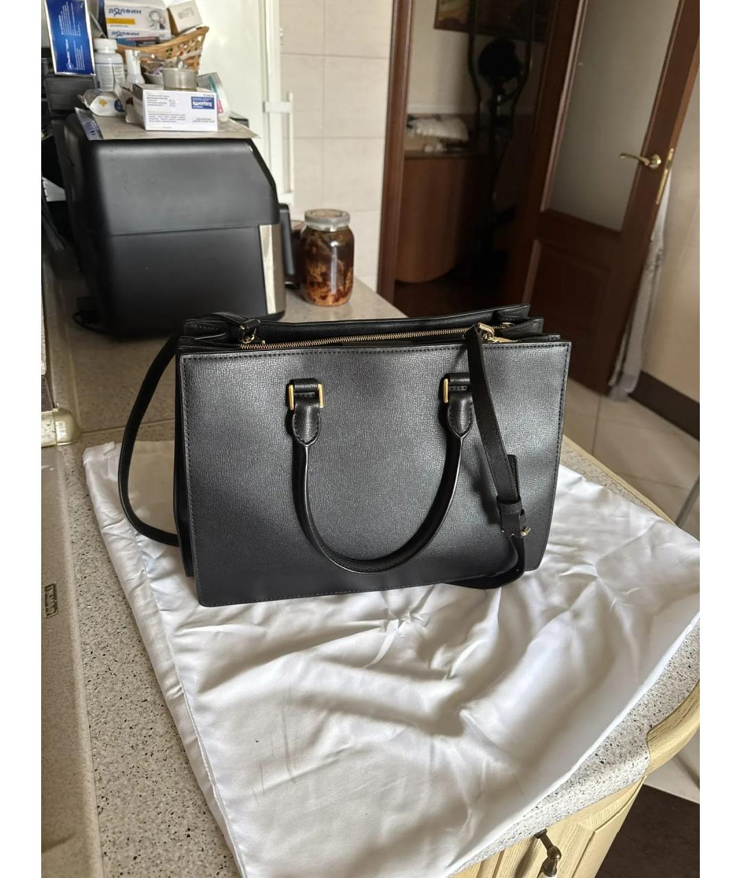 MICHAEL KORS Черная кожаная сумка с короткими ручками, фото 2