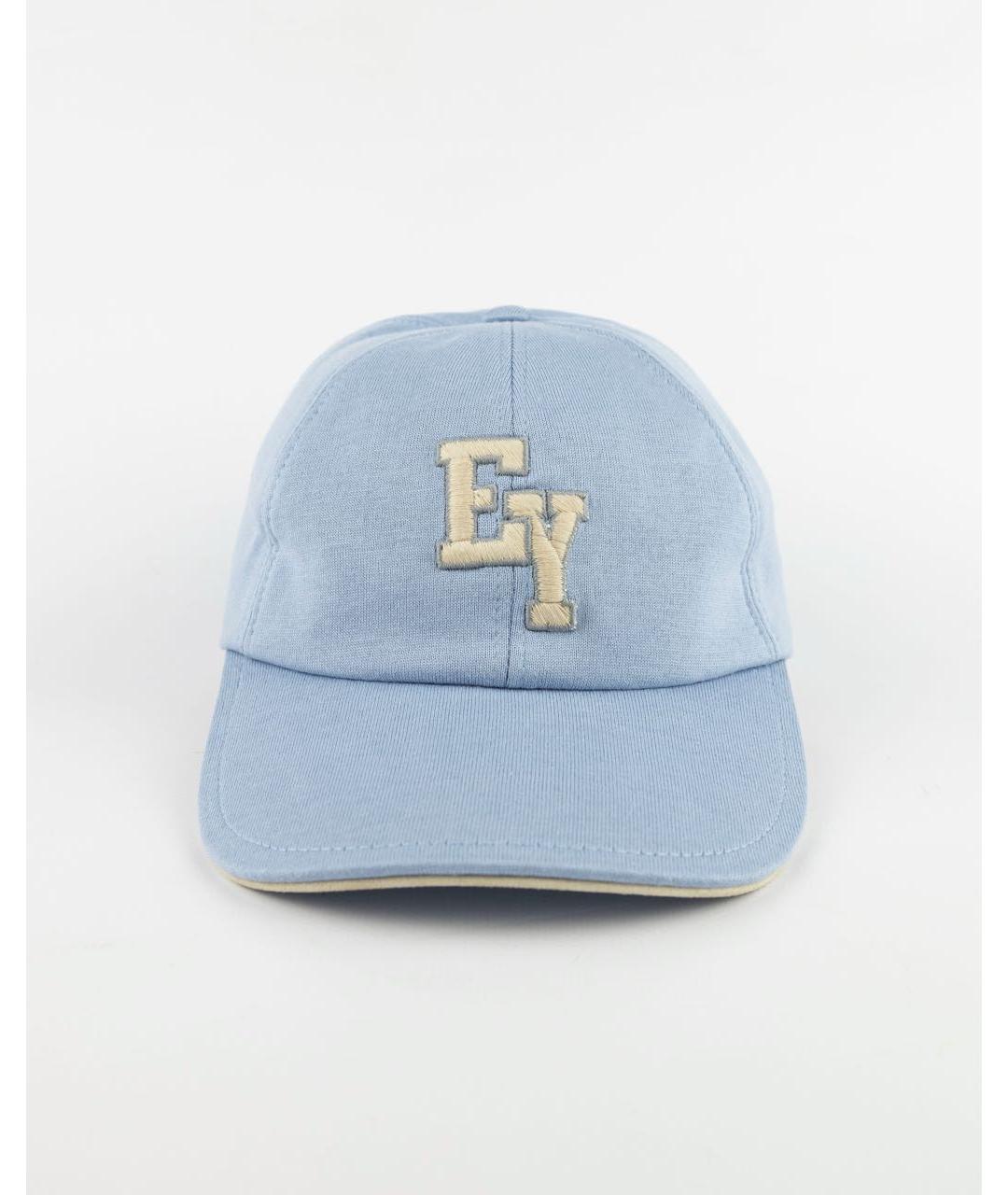 ELEVENTY Голубая хлопковая кепка/бейсболка, фото 6