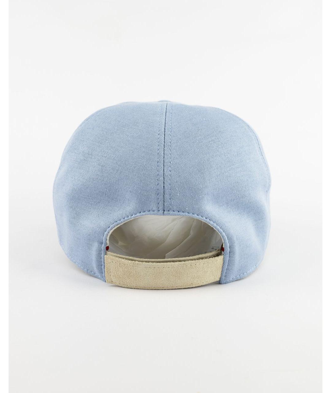 ELEVENTY Голубая хлопковая кепка/бейсболка, фото 4