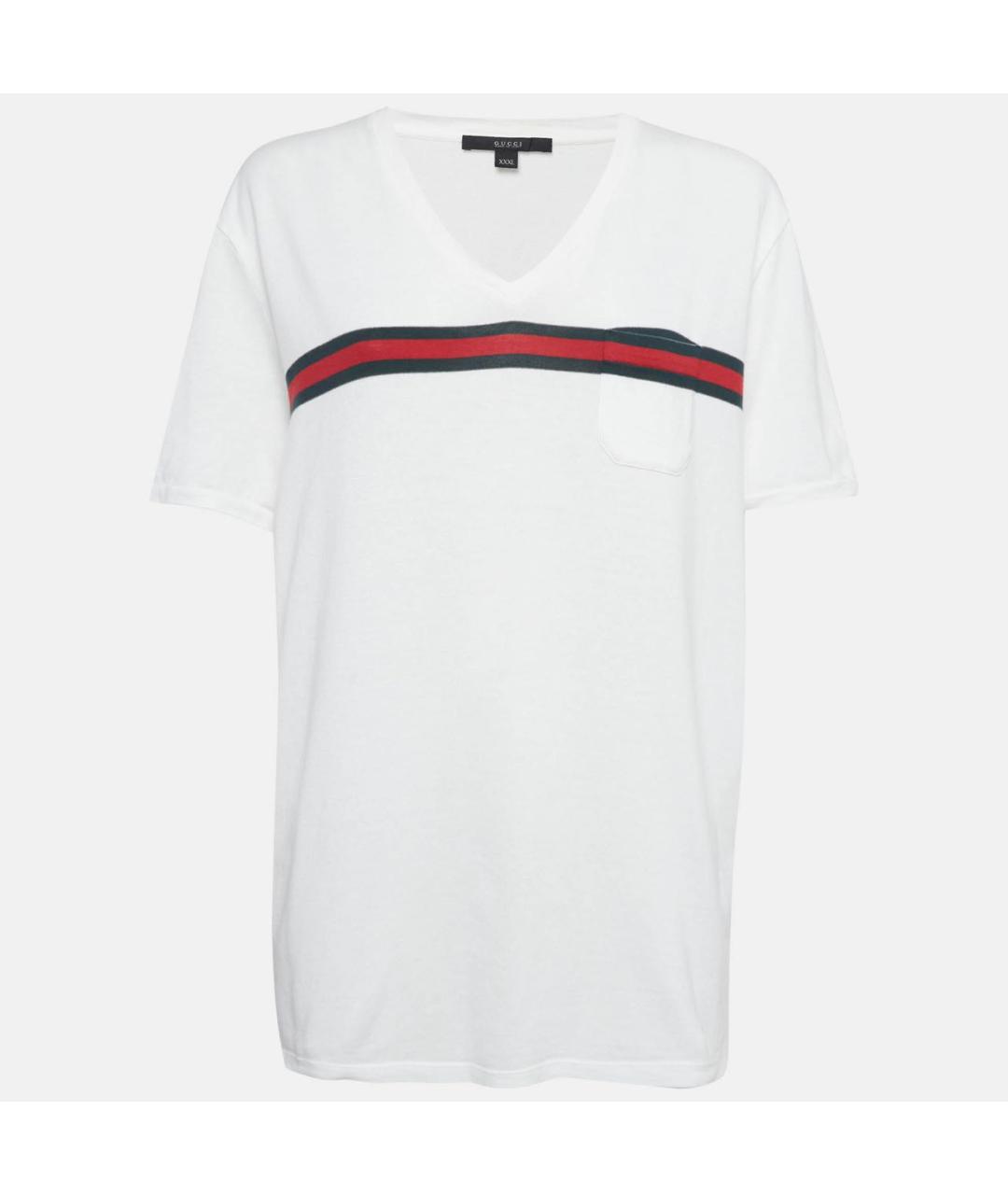 GUCCI Белая хлопковая футболка, фото 8