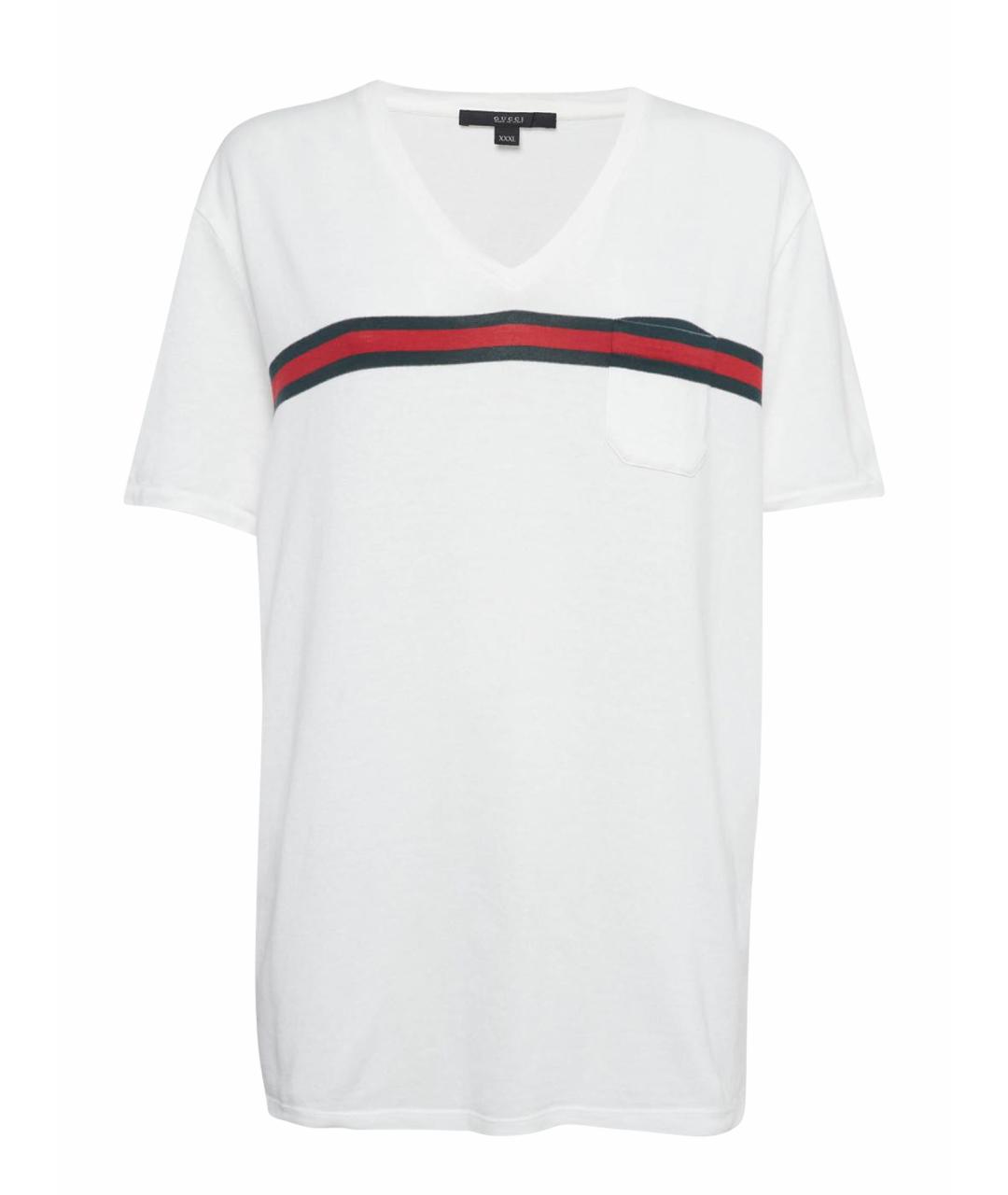 GUCCI Белая хлопковая футболка, фото 1