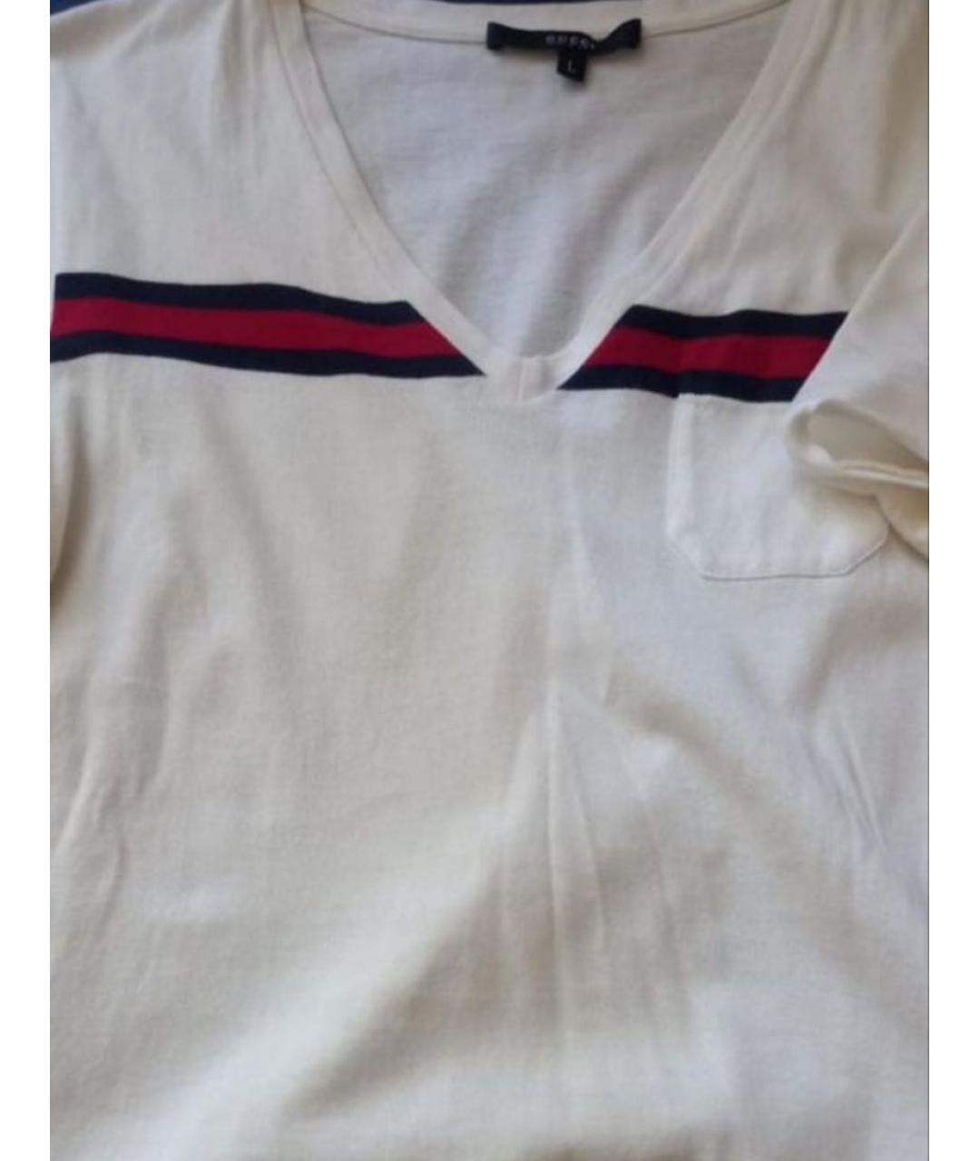 GUCCI Белая хлопковая футболка, фото 7
