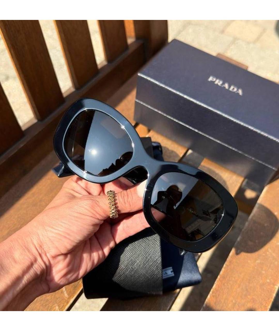 PRADA Черные пластиковые солнцезащитные очки, фото 7