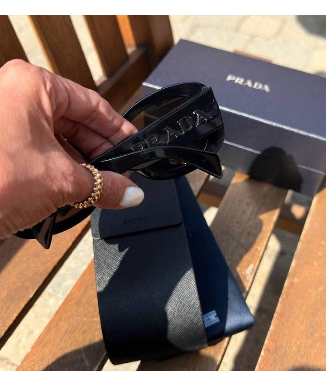 PRADA Черные пластиковые солнцезащитные очки, фото 5