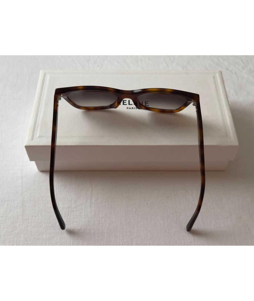 CELINE Коричневые пластиковые солнцезащитные очки, фото 7