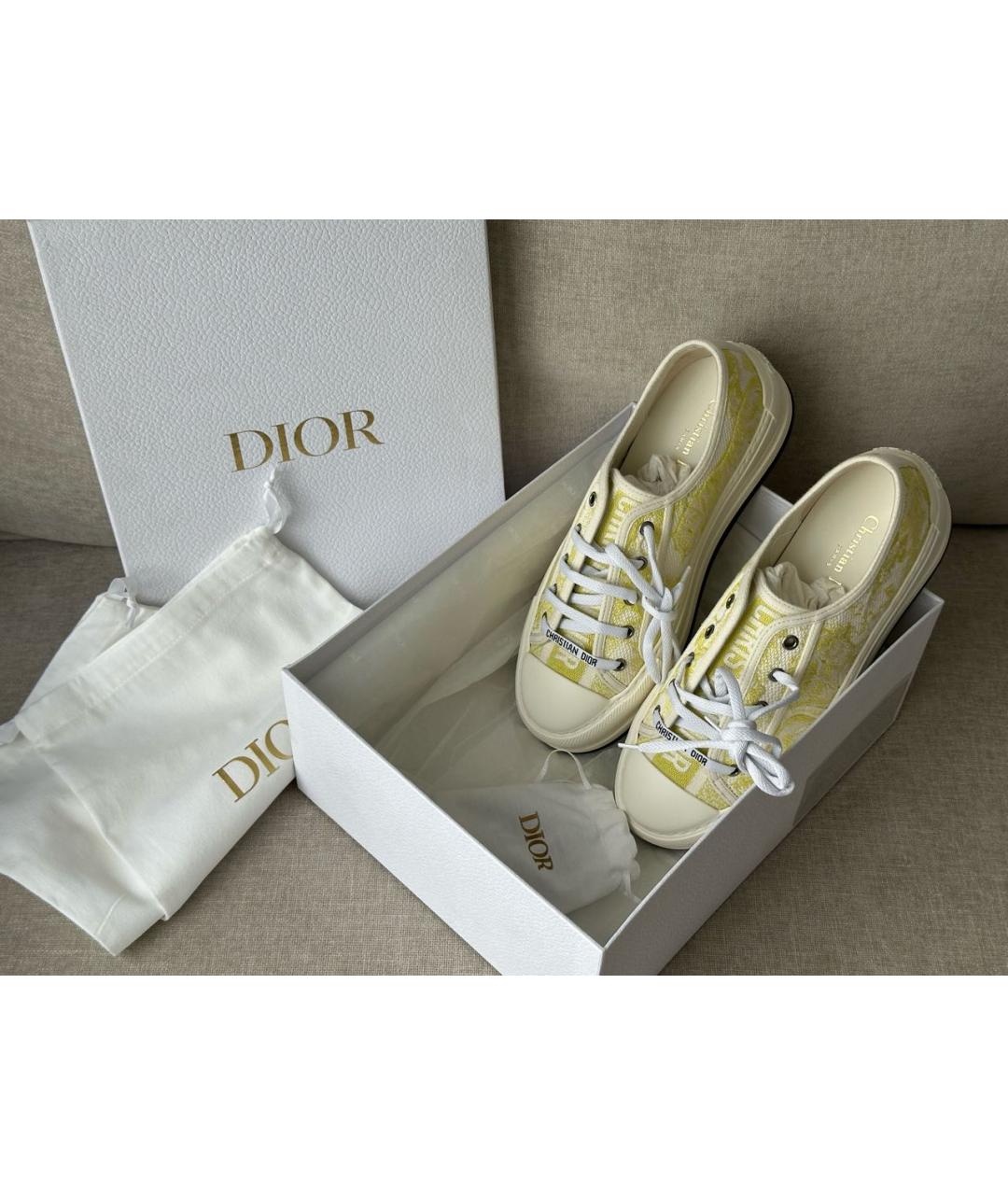 CHRISTIAN DIOR Белые текстильные кеды, фото 3