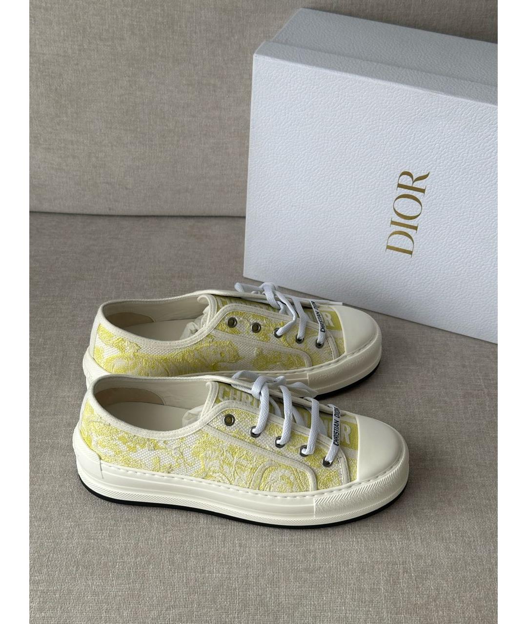 CHRISTIAN DIOR Белые текстильные кеды, фото 5