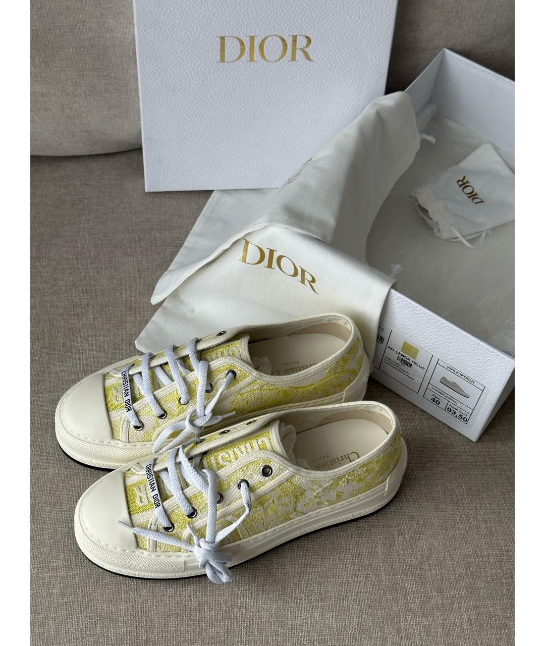 CHRISTIAN DIOR Белые текстильные кеды, фото 4