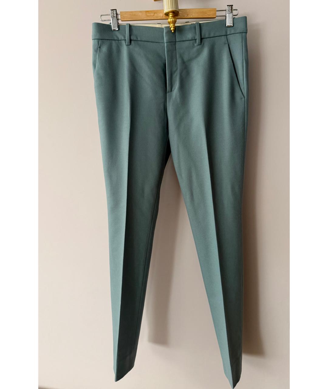 GUCCI Голубые шерстяные брюки узкие, фото 7