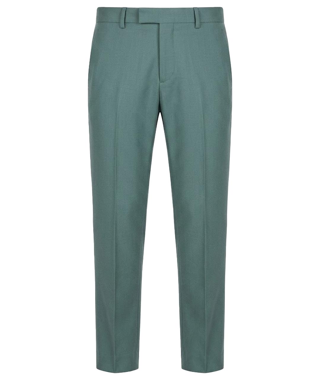 GUCCI Голубые шерстяные брюки узкие, фото 1