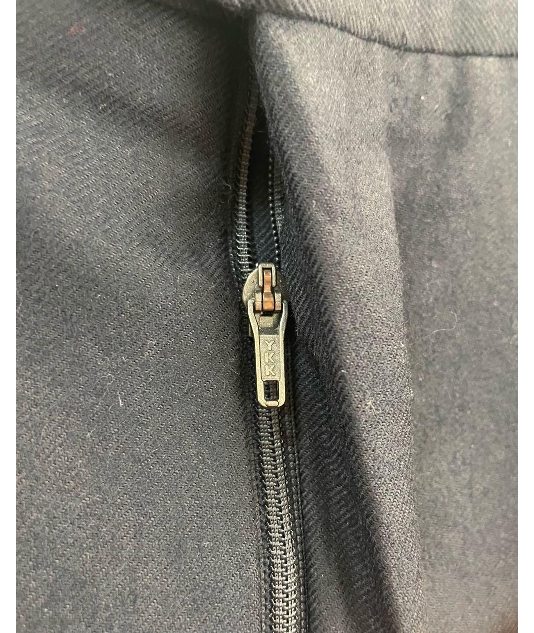 BURBERRY Темно-синие шерстяные классические брюки, фото 5