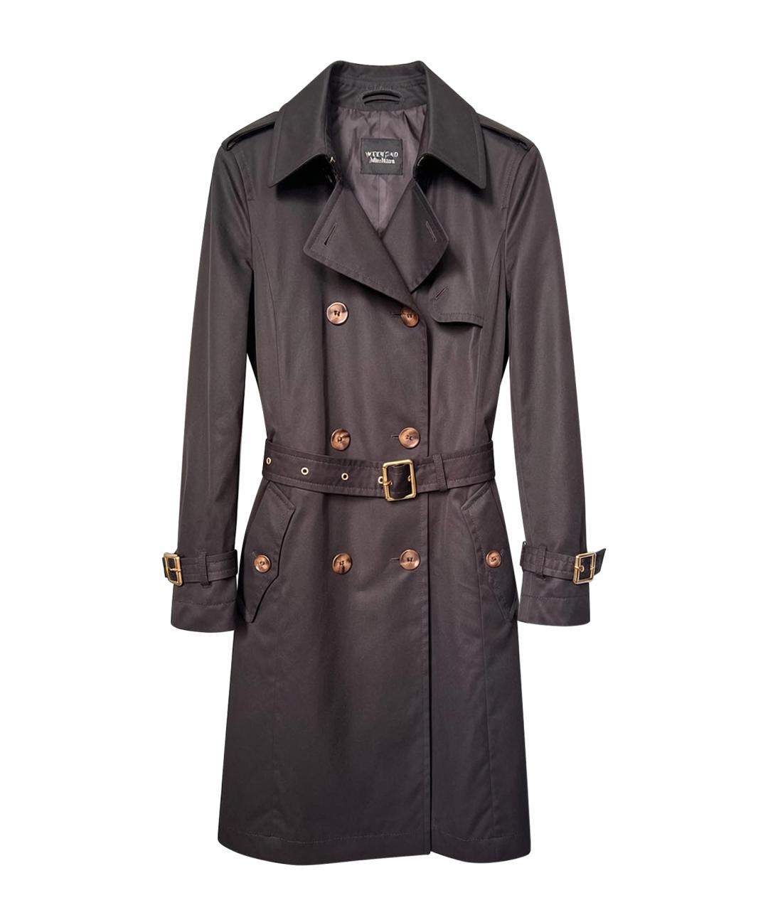 WEEKEND MAX MARA Черный хлопковый тренч/плащ, фото 1