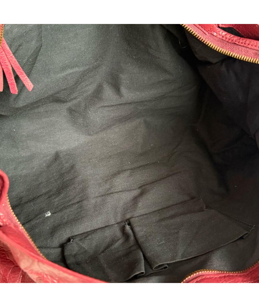 BALENCIAGA Бордовая кожаная сумка с короткими ручками, фото 7