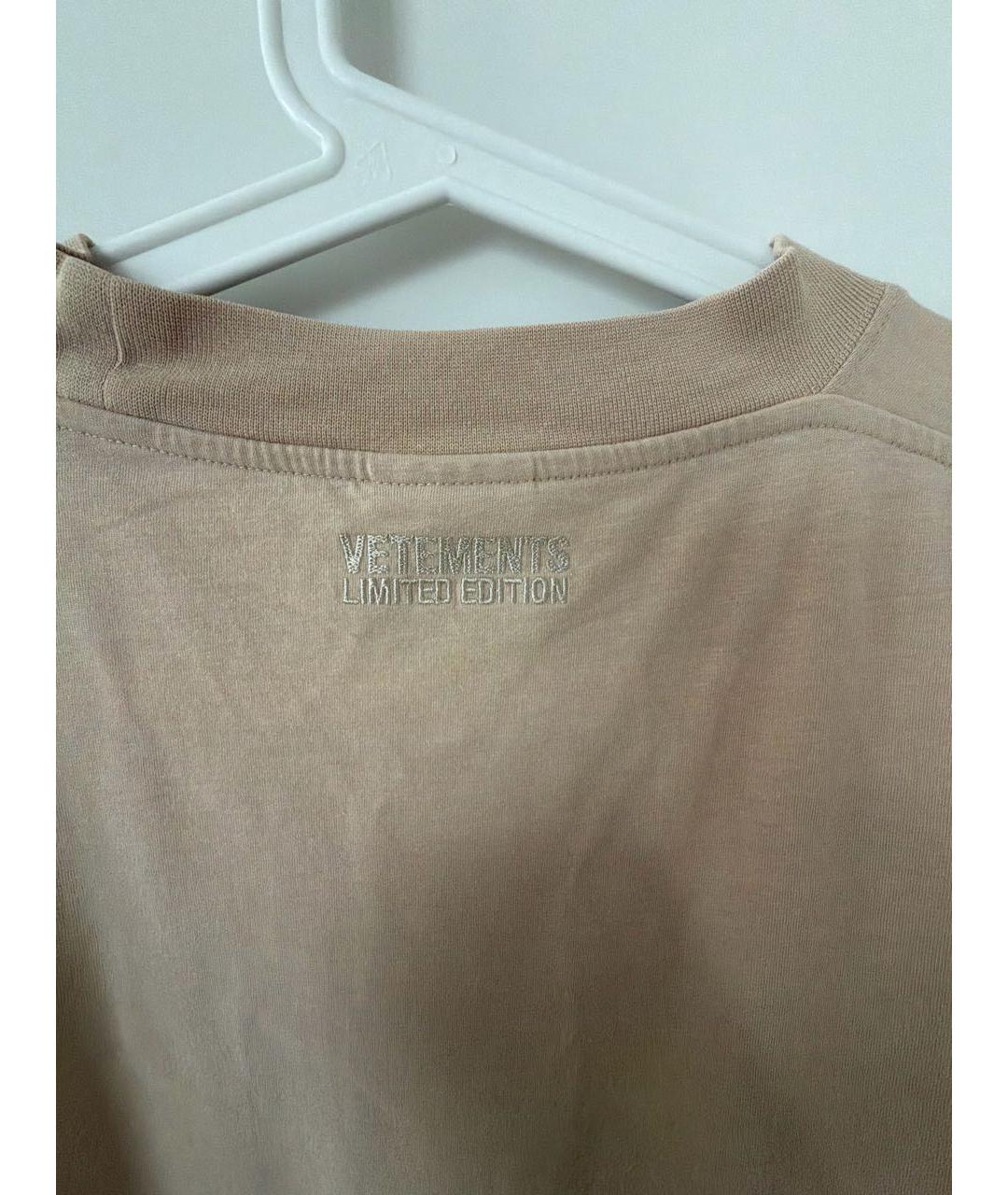 VETEMENTS Бежевая хлопковая футболка, фото 4