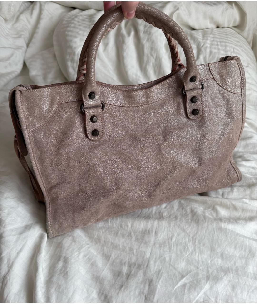 BALENCIAGA Розовая кожаная сумка с короткими ручками, фото 2