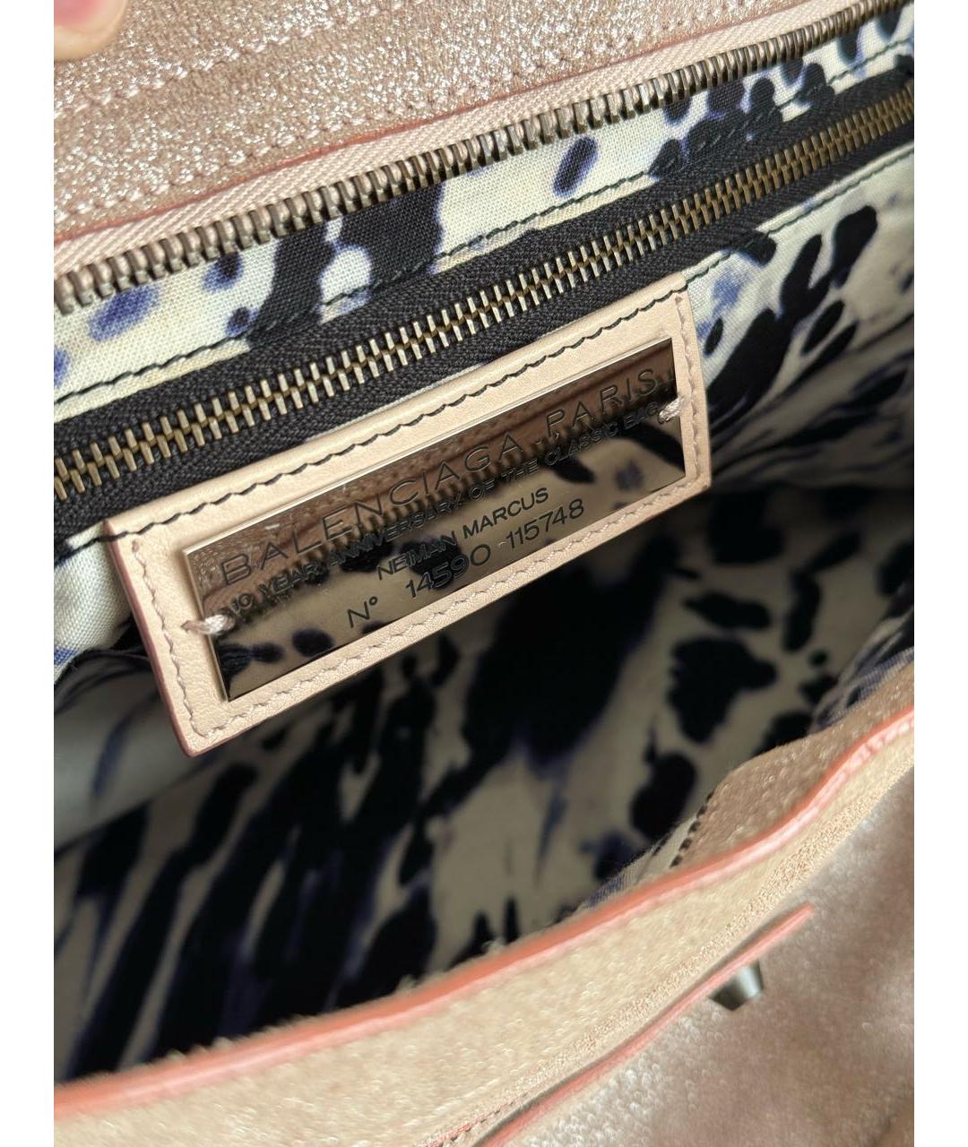 BALENCIAGA Розовая кожаная сумка с короткими ручками, фото 4