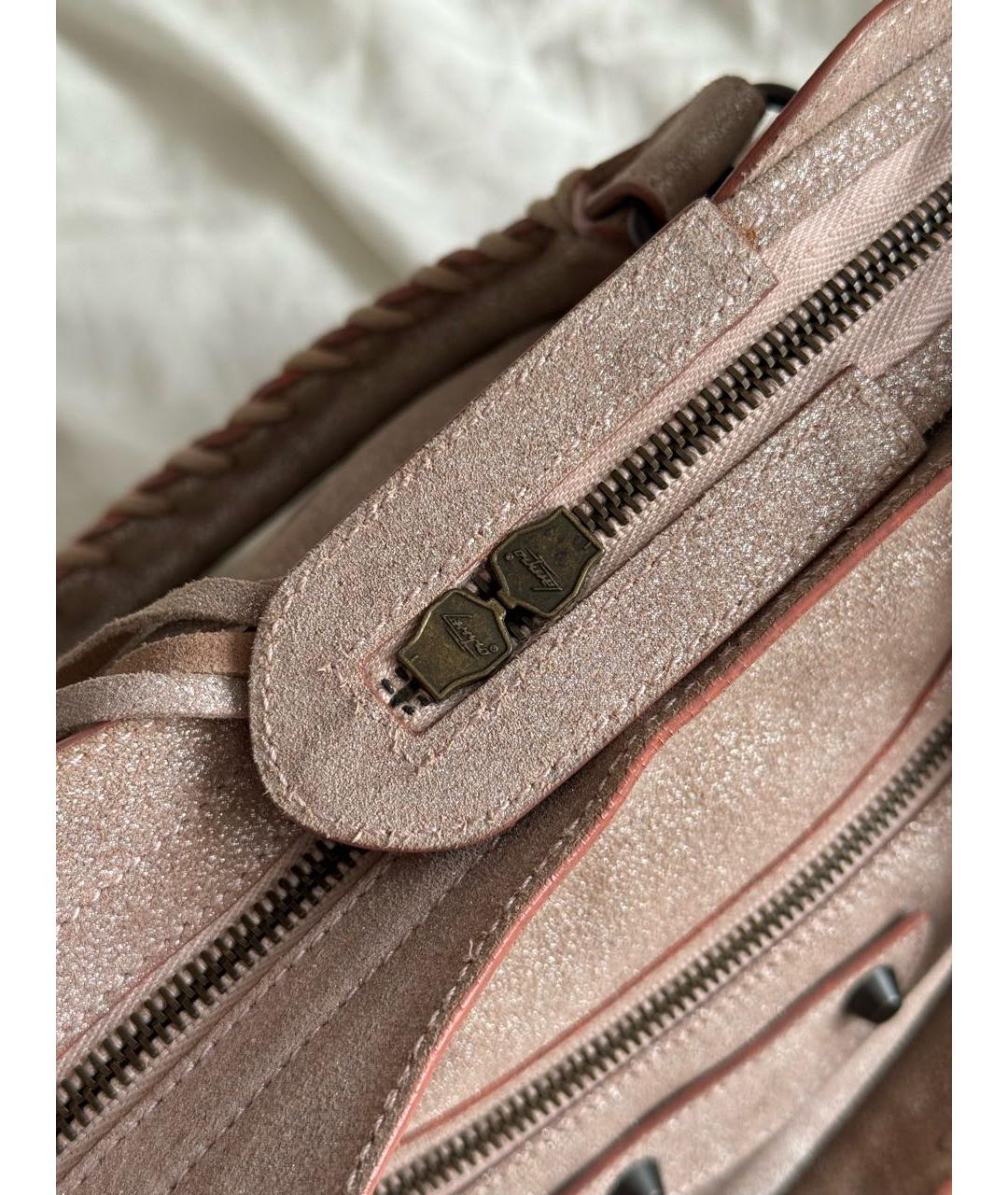 BALENCIAGA Розовая кожаная сумка с короткими ручками, фото 6