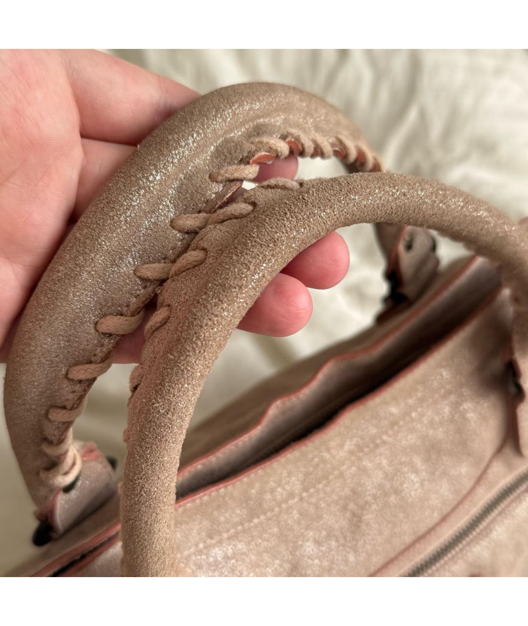 BALENCIAGA Розовая кожаная сумка с короткими ручками, фото 3