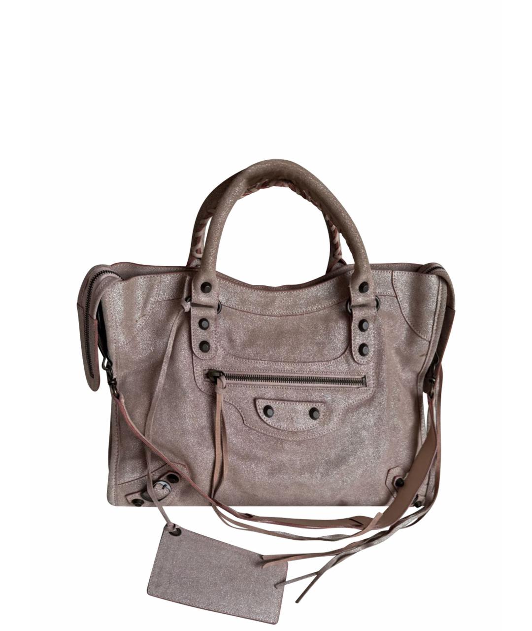 BALENCIAGA Розовая кожаная сумка с короткими ручками, фото 1