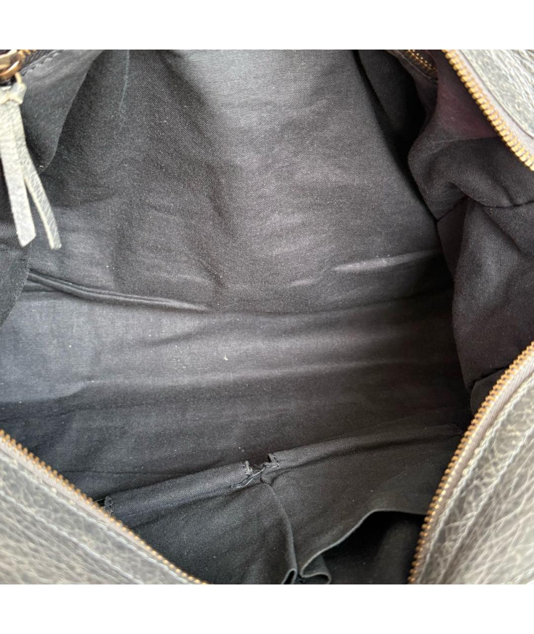 BALENCIAGA Антрацитовая кожаная сумка с короткими ручками, фото 7