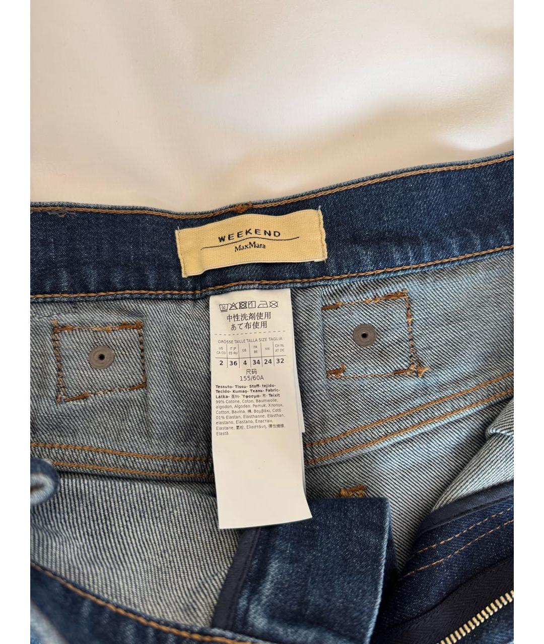 WEEKEND MAX MARA Синие прямые джинсы, фото 4