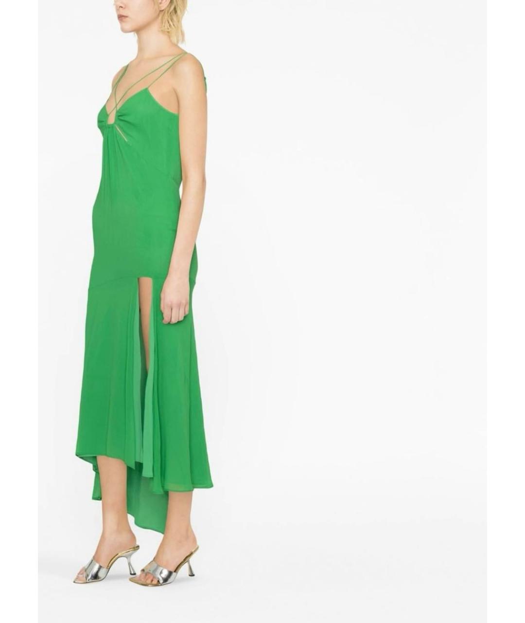 THE ANDAMANE Зеленые шелковое коктейльное платье, фото 6