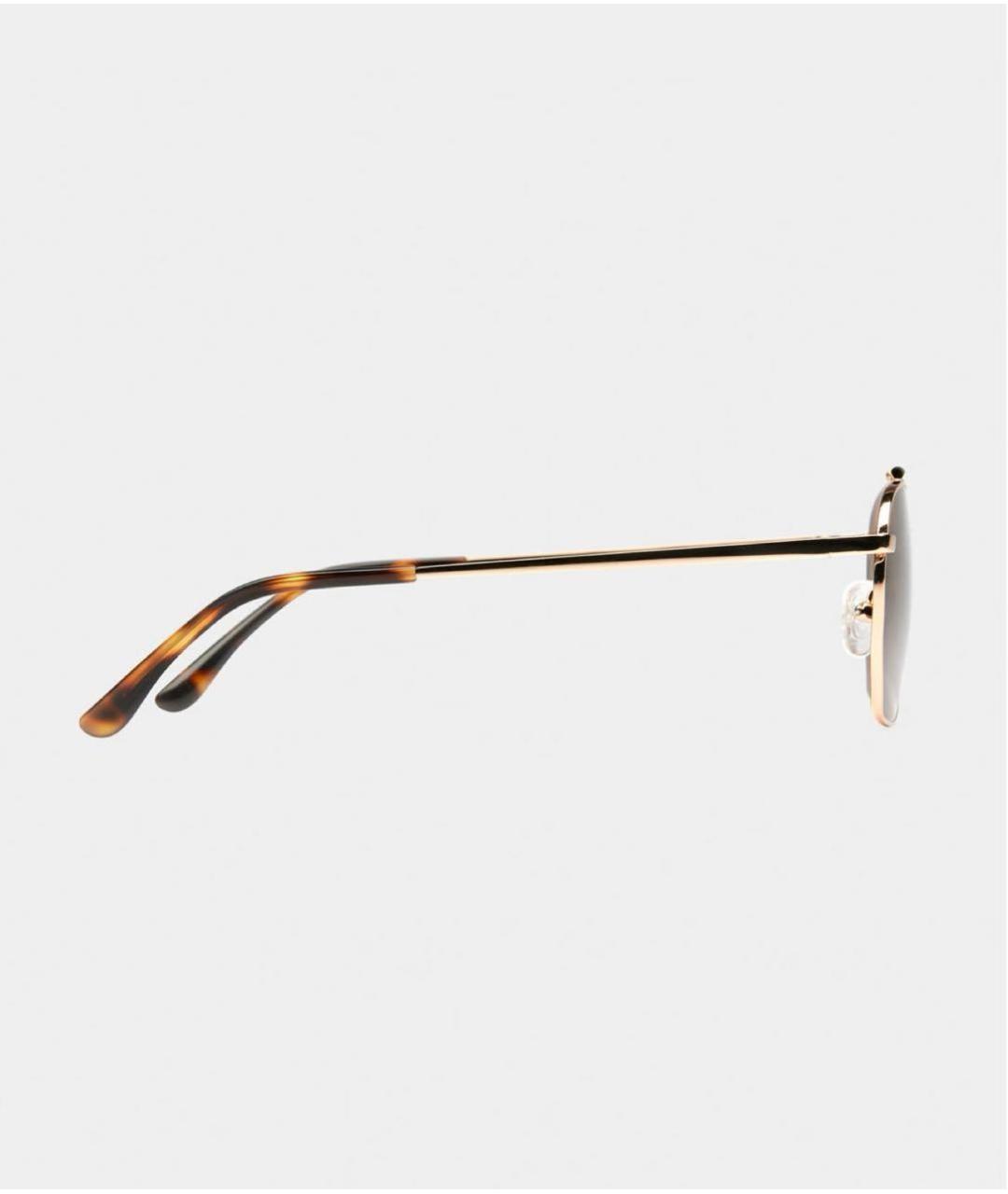 Vehla Золотые металлические солнцезащитные очки, фото 2