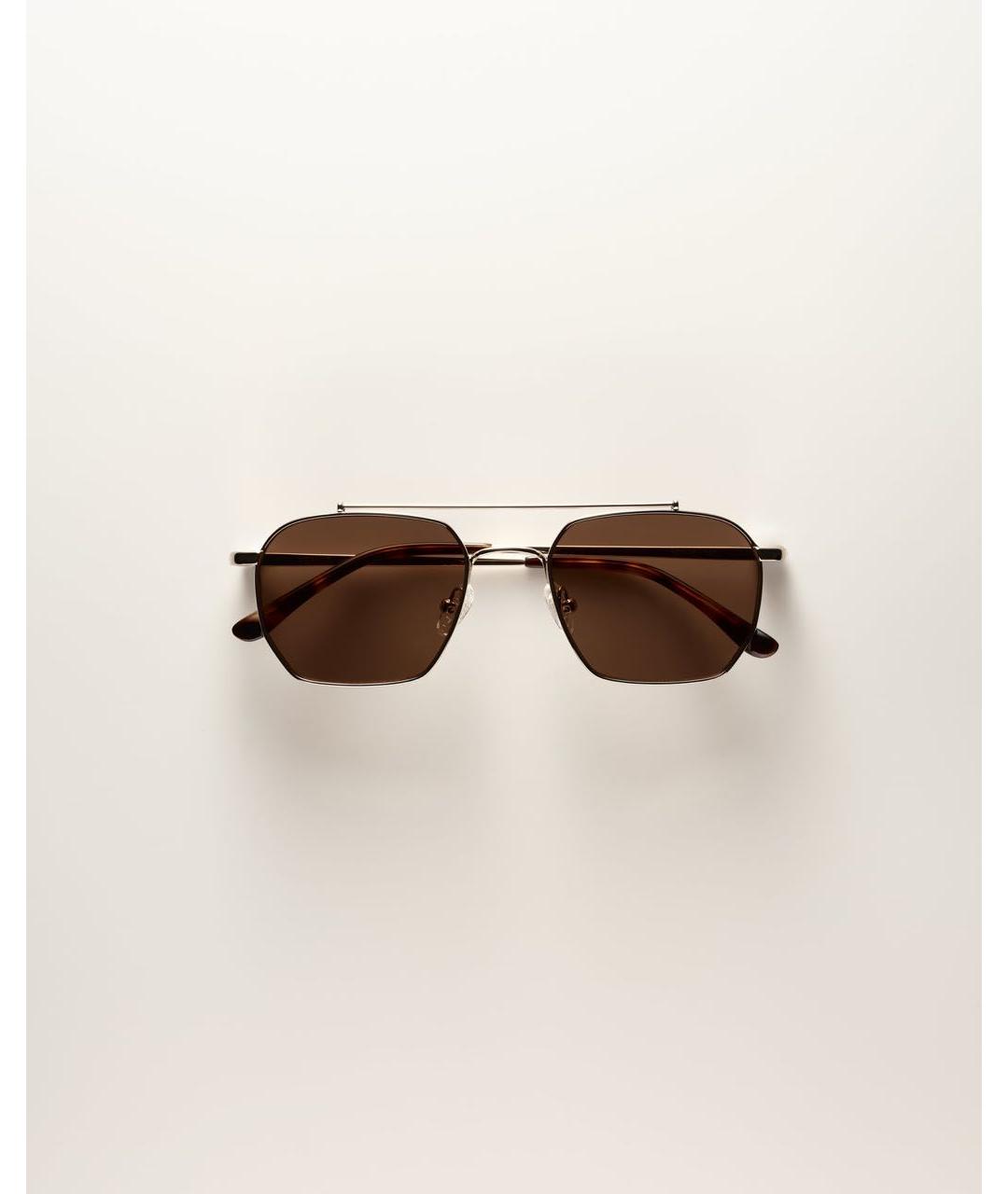 Vehla Золотые металлические солнцезащитные очки, фото 6