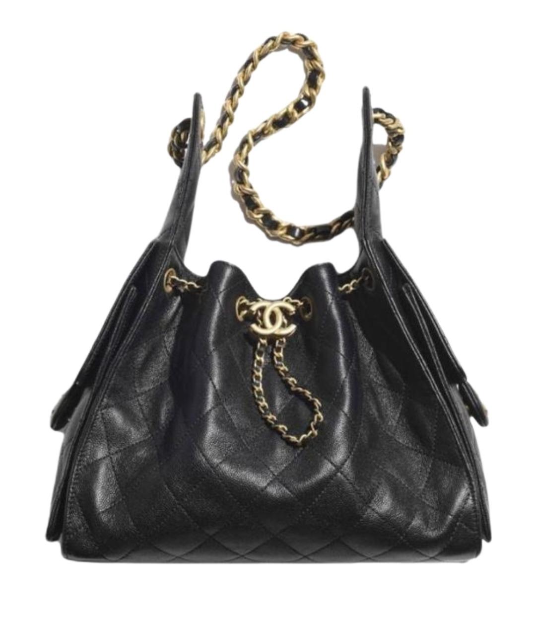 CHANEL Черная кожаная сумка через плечо, фото 1