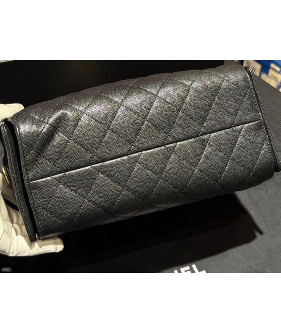 CHANEL Черная кожаная сумка через плечо, фото 3