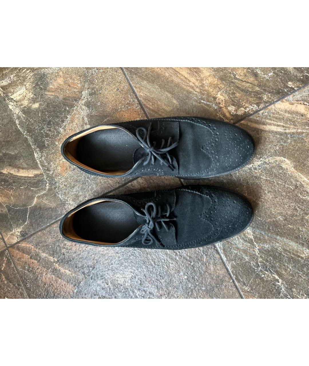 TOD'S Черные замшевые низкие ботинки, фото 2