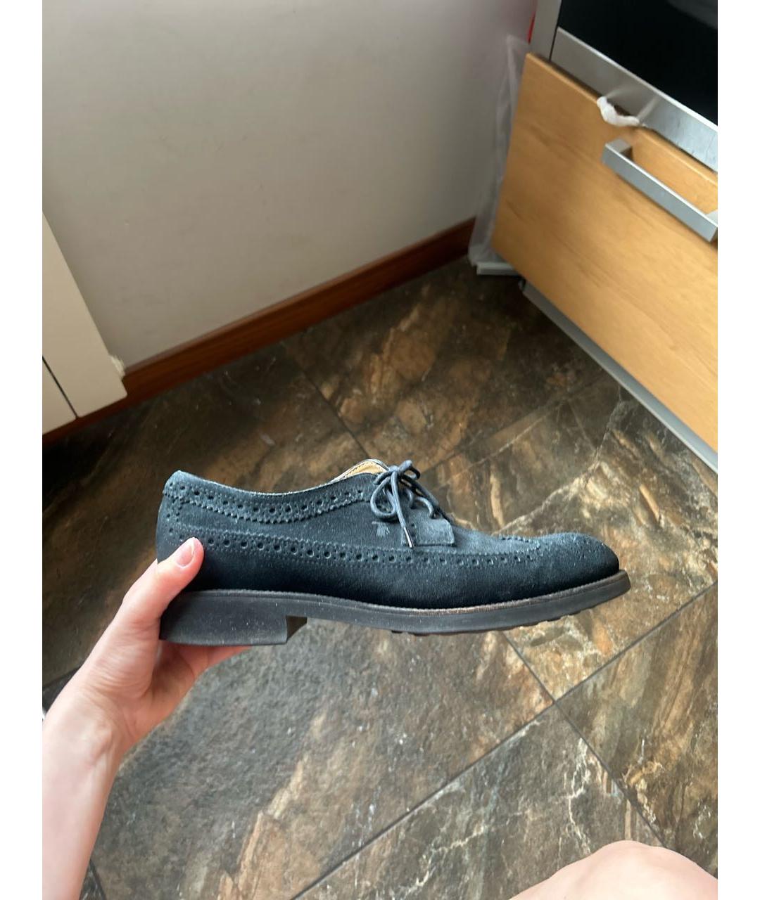 TOD'S Черные замшевые низкие ботинки, фото 5