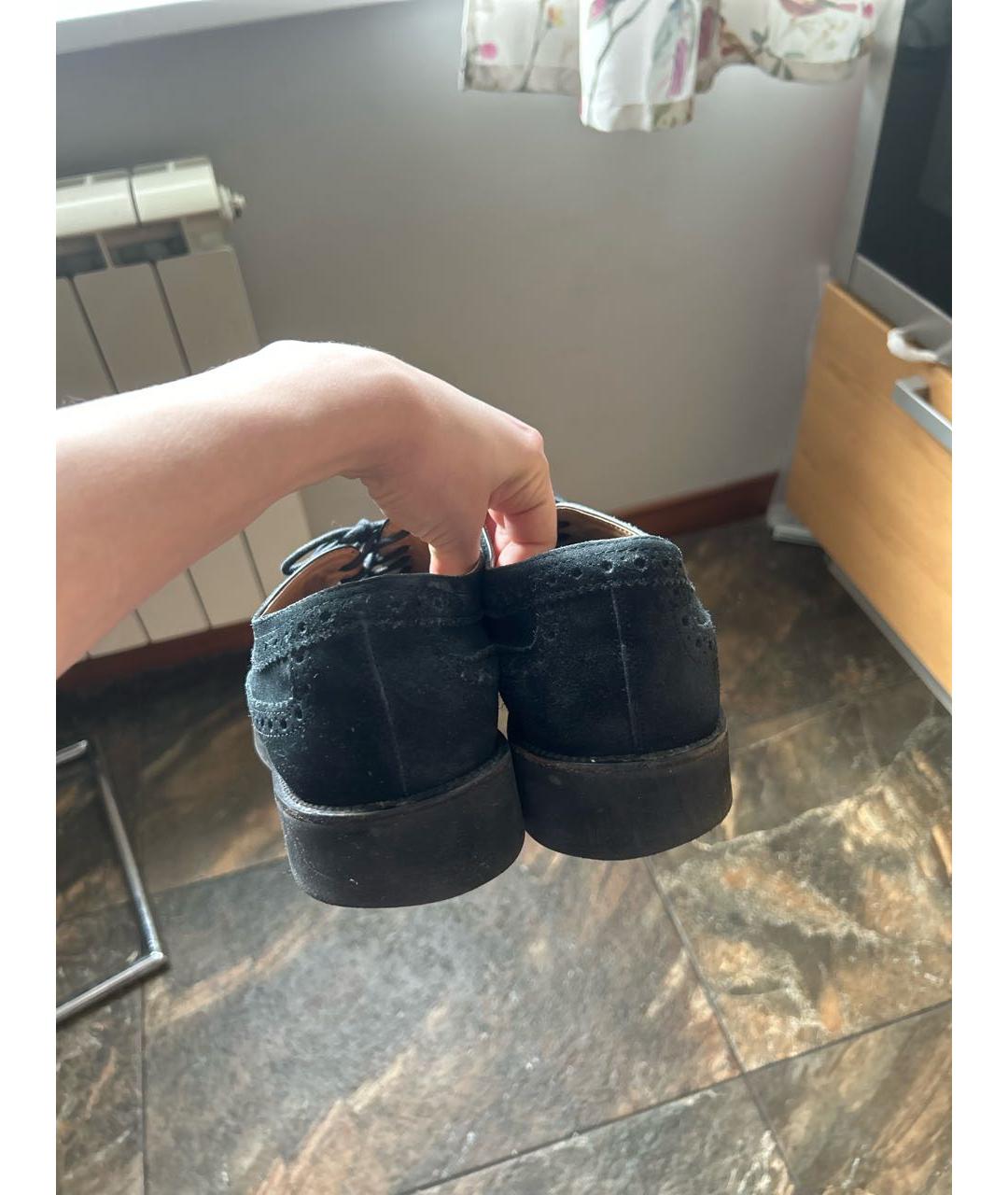 TOD'S Черные замшевые низкие ботинки, фото 4