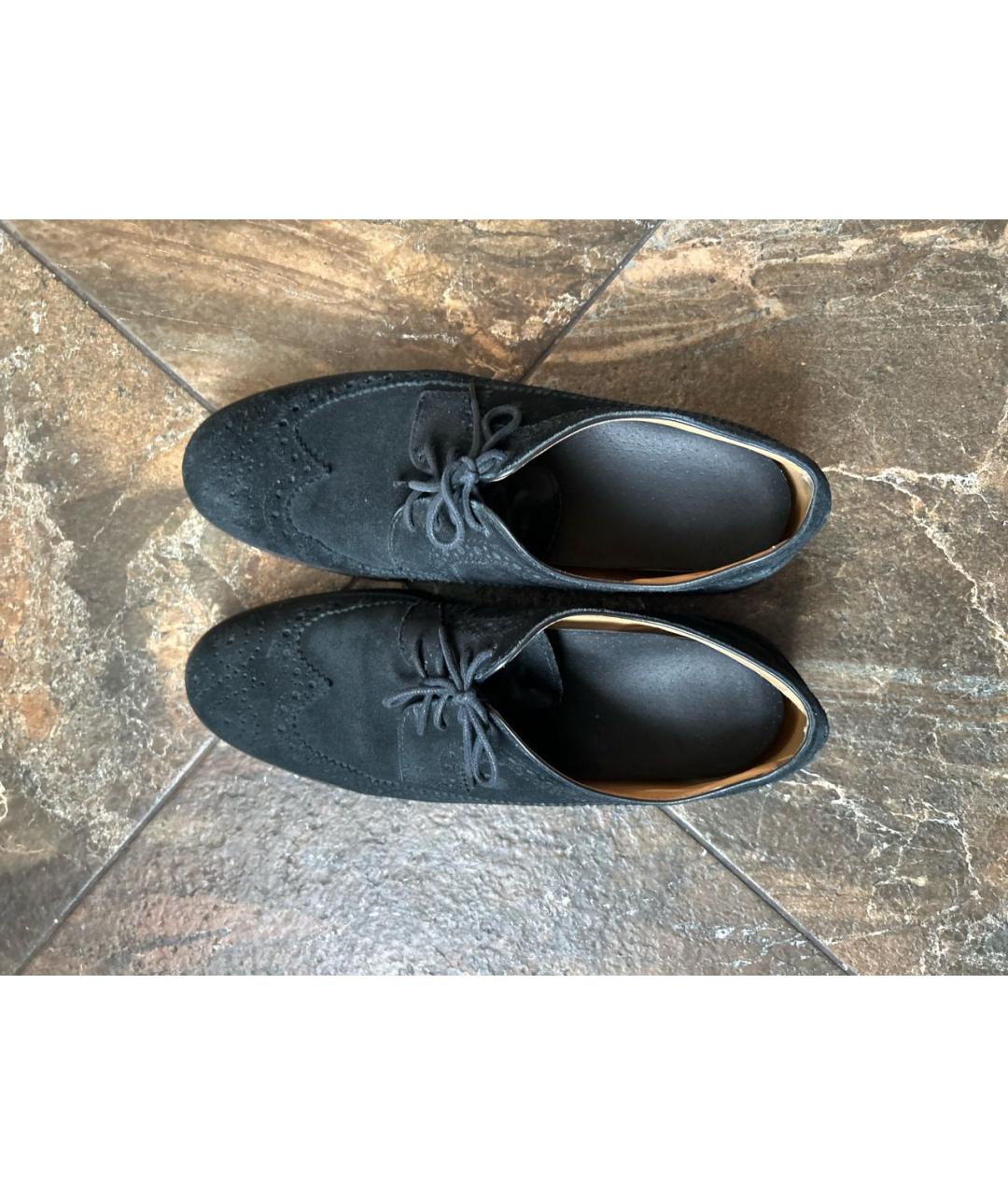 TOD'S Черные замшевые низкие ботинки, фото 3