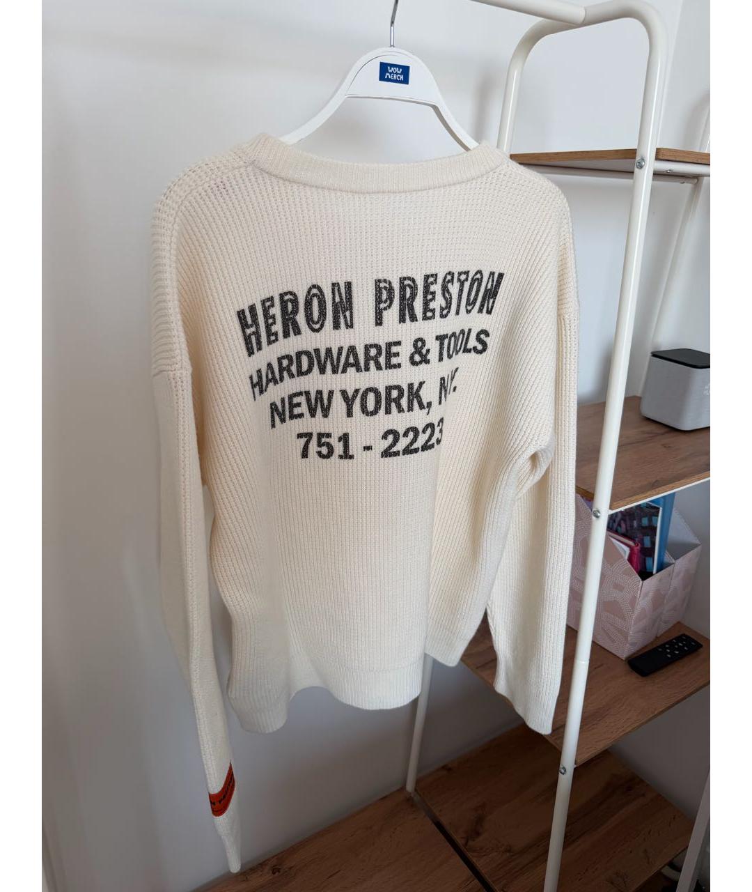 HERON PRESTON Бежевый хлопковый джемпер / свитер, фото 2