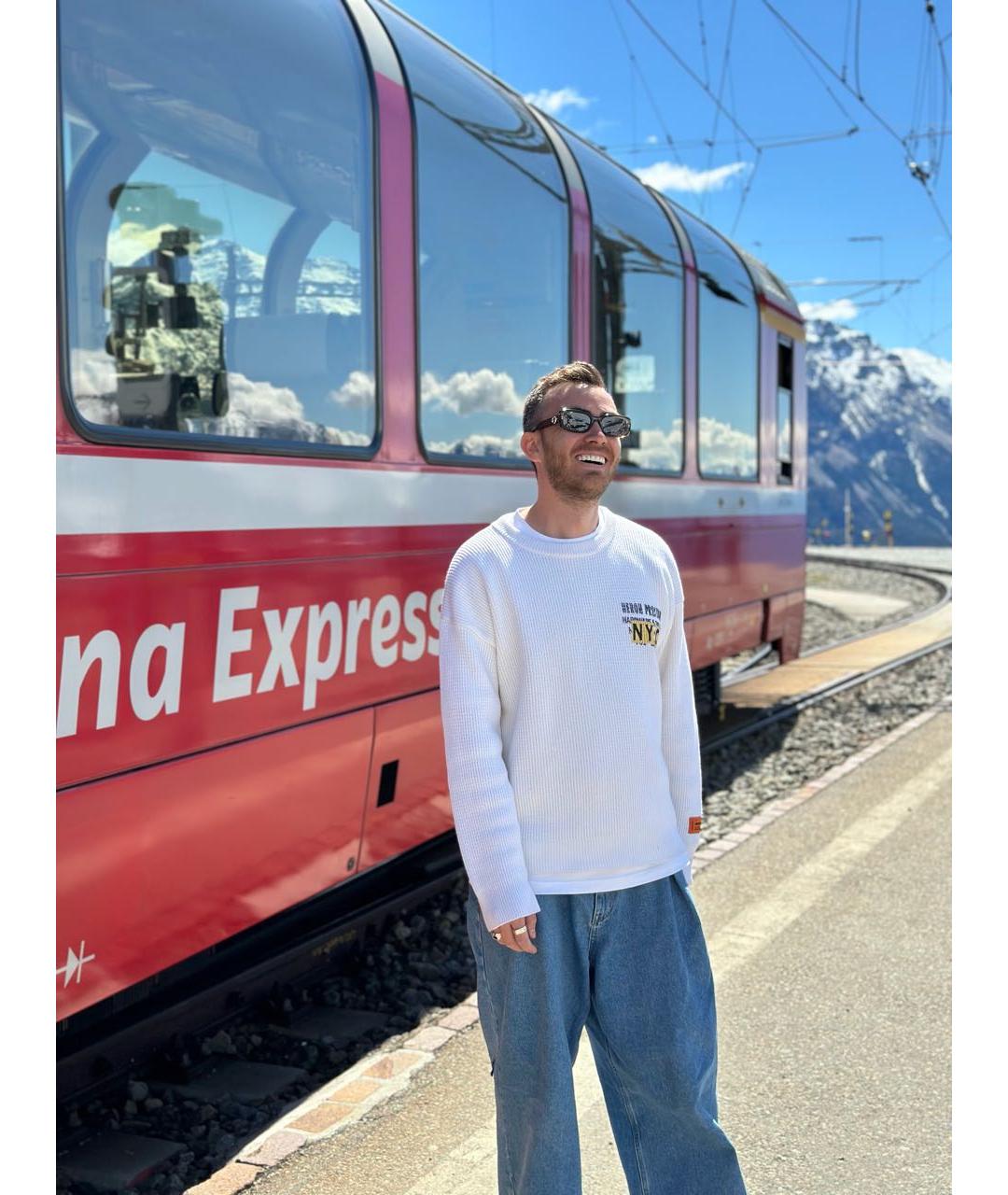 HERON PRESTON Бежевый хлопковый джемпер / свитер, фото 5