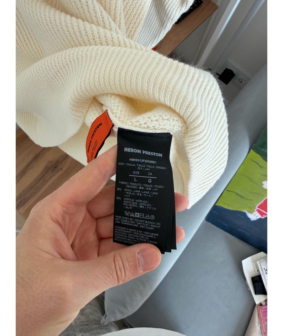 HERON PRESTON Бежевый хлопковый джемпер / свитер, фото 4