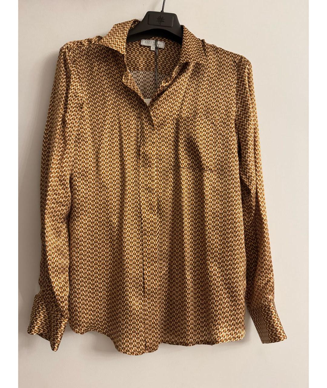 ANTONELLI FIRENZE Коричневая шелковая рубашка, фото 6