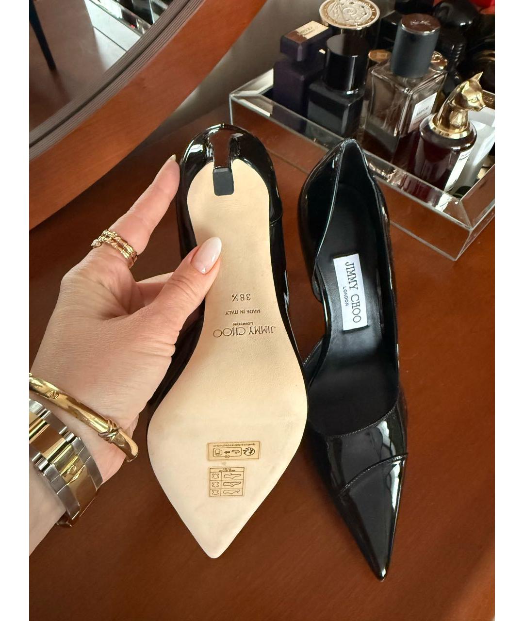 JIMMY CHOO Черные кожаные туфли, фото 5