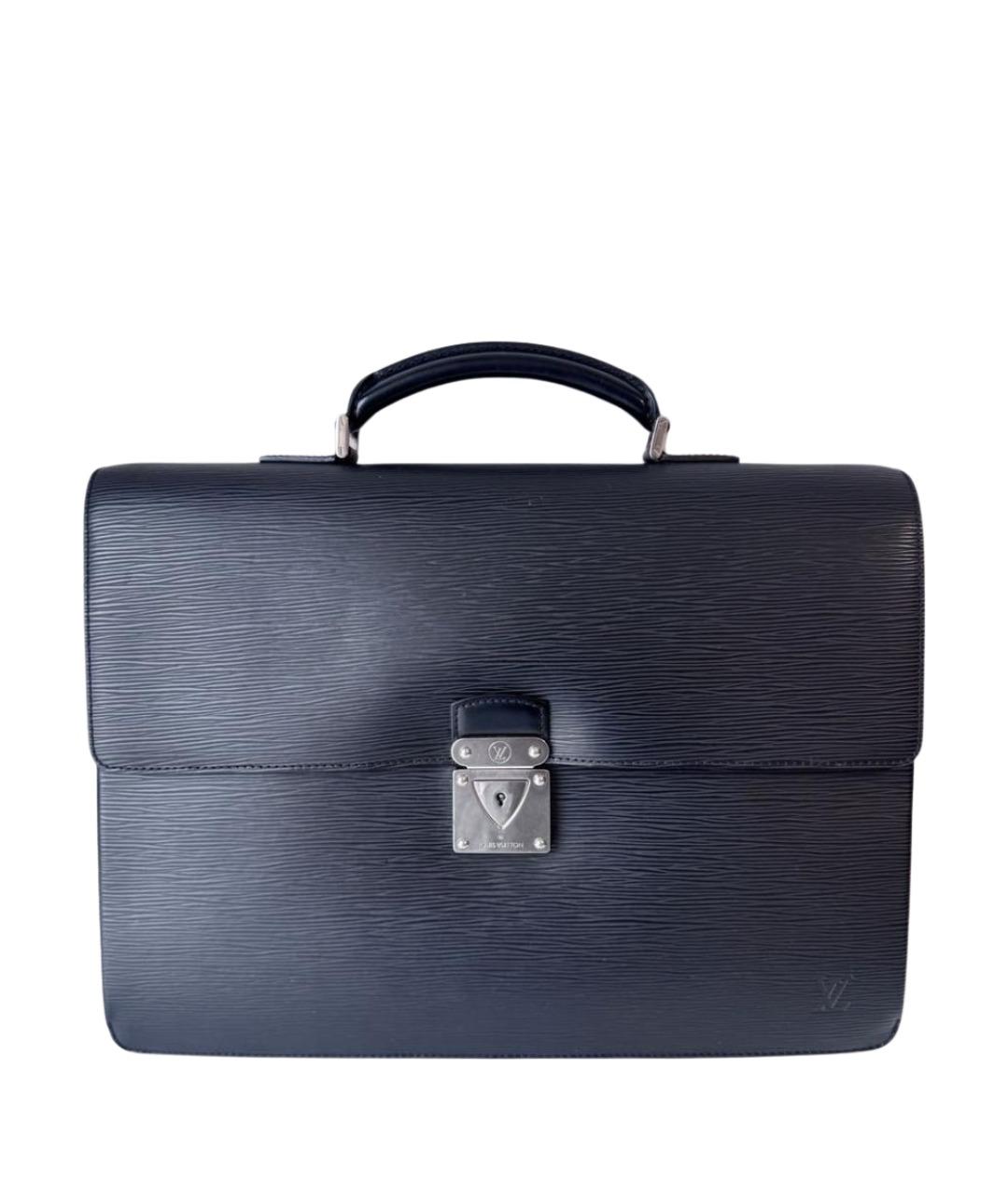 LOUIS VUITTON Черный кожаный портфель, фото 1