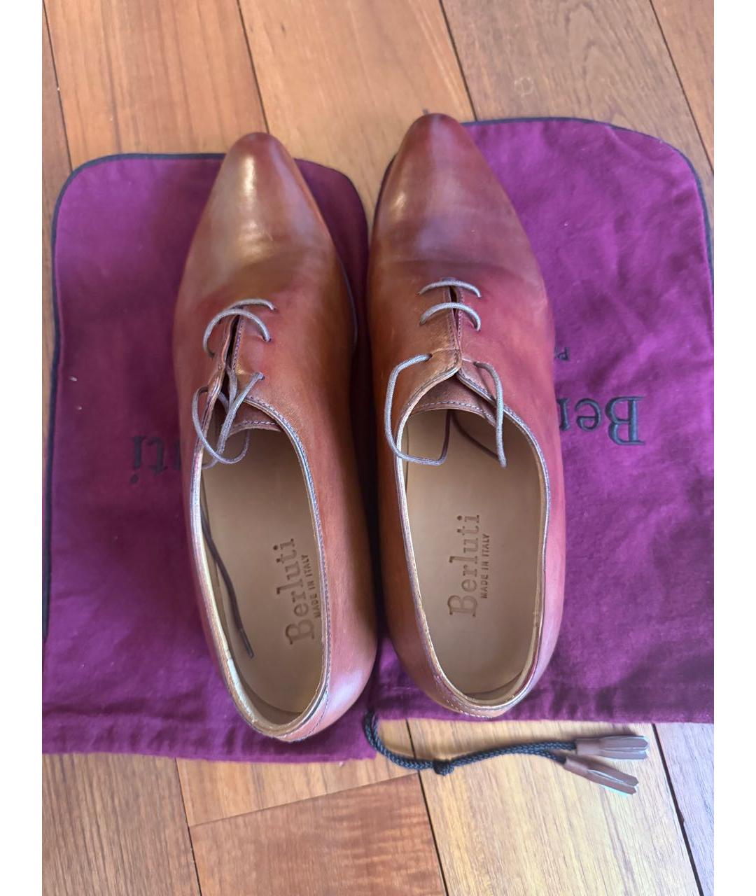 BERLUTI Коричневые кожаные туфли, фото 3