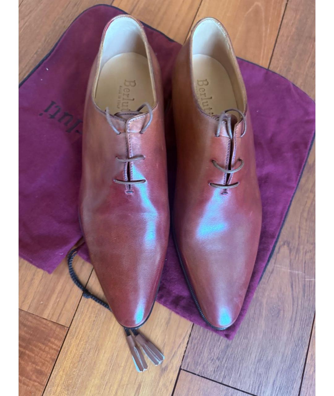 BERLUTI Коричневые кожаные туфли, фото 2