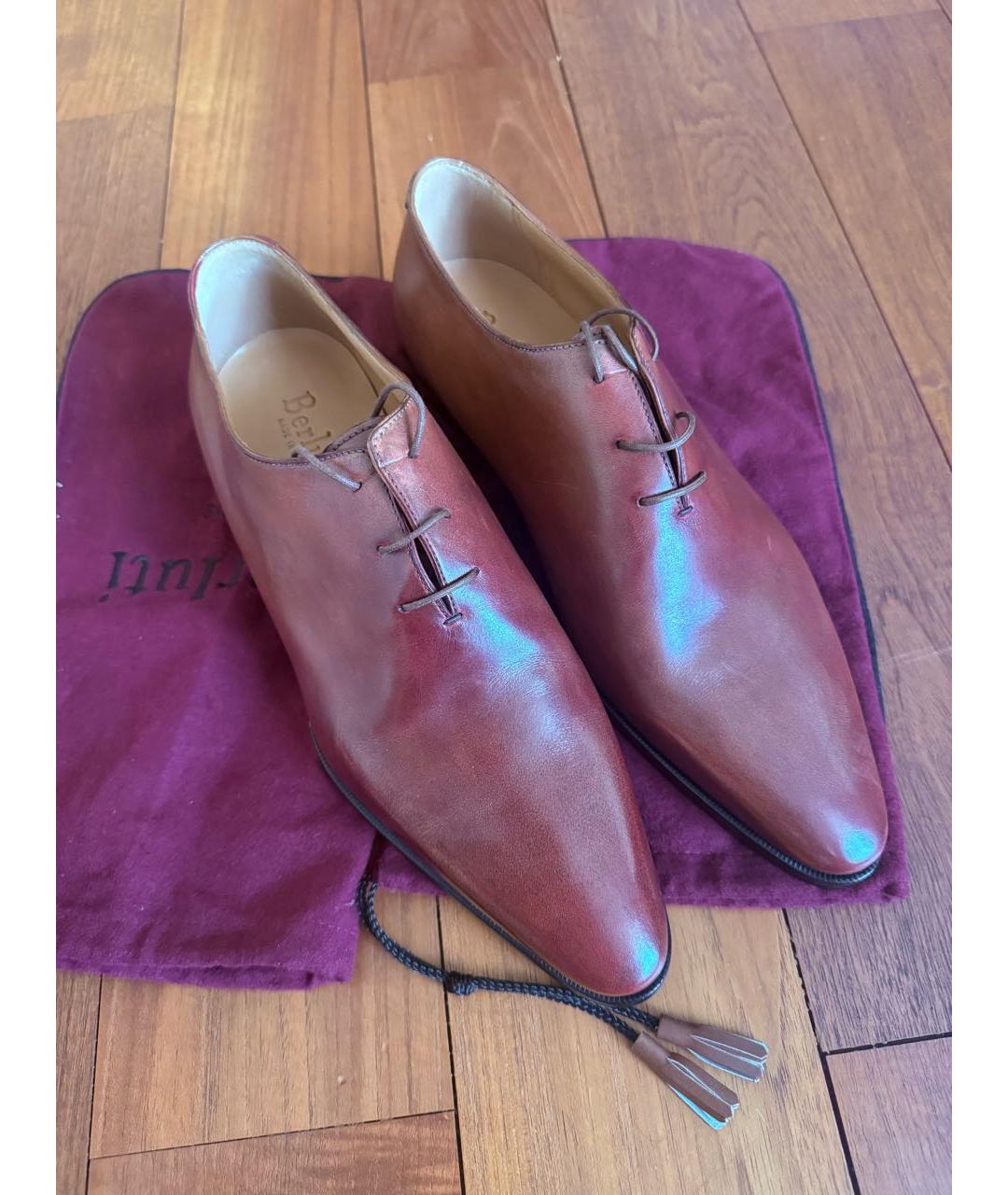BERLUTI Коричневые кожаные туфли, фото 6