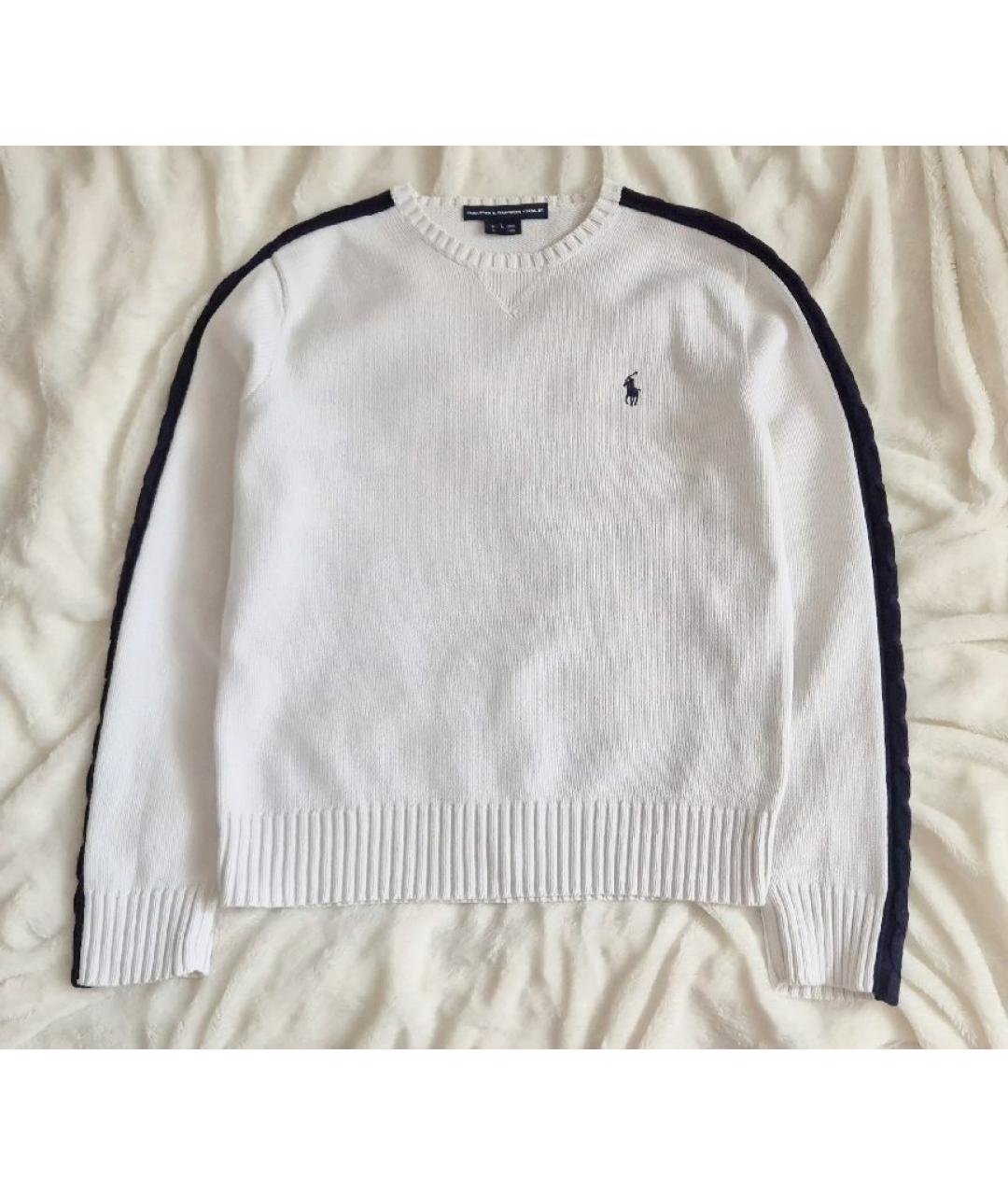 POLO RALPH LAUREN Белый хлопковый джемпер / свитер, фото 5