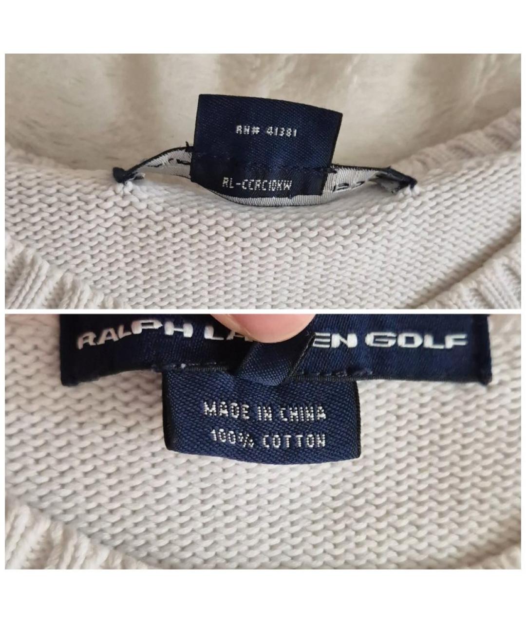 POLO RALPH LAUREN Белый хлопковый джемпер / свитер, фото 7