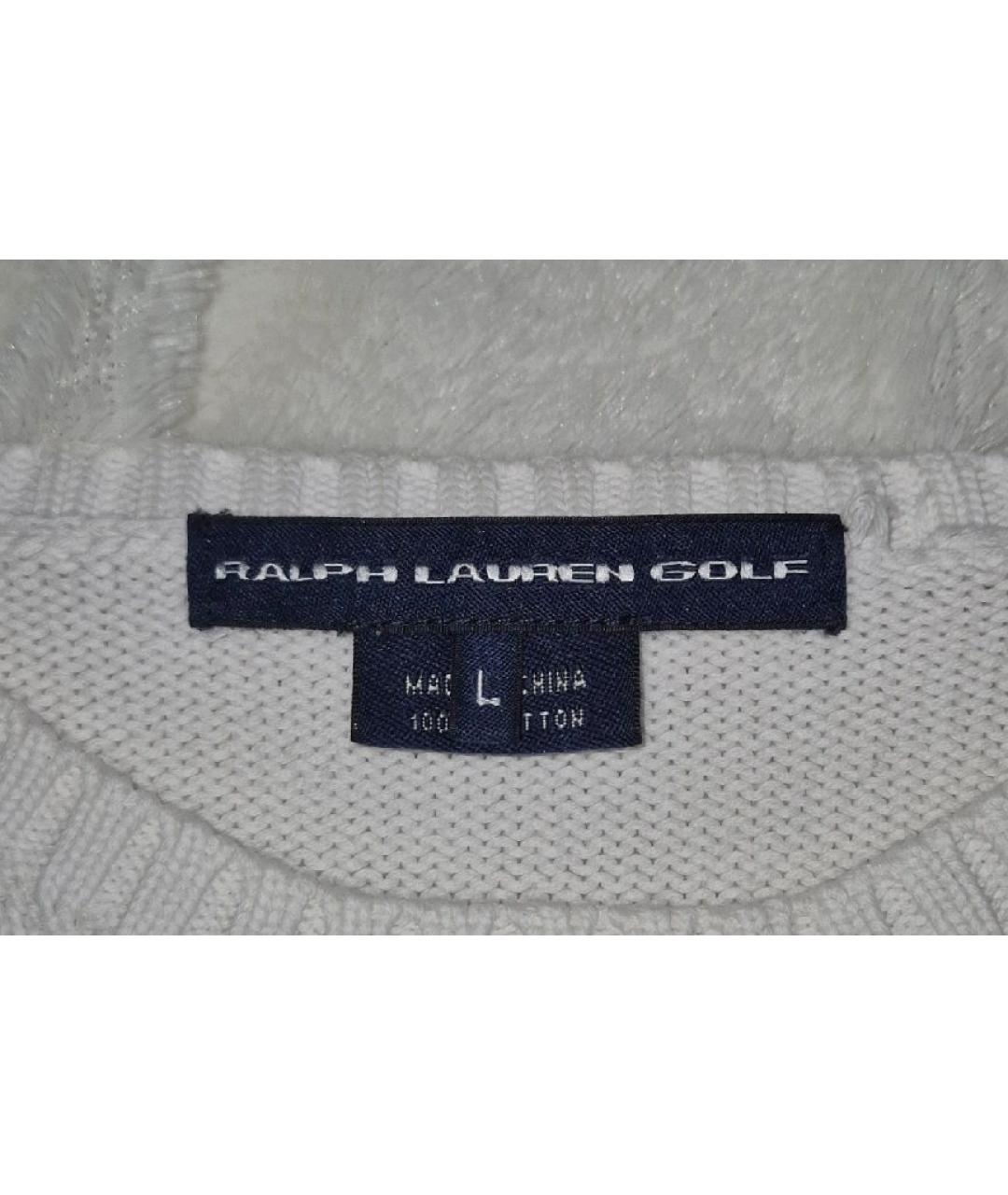 POLO RALPH LAUREN Белый хлопковый джемпер / свитер, фото 3