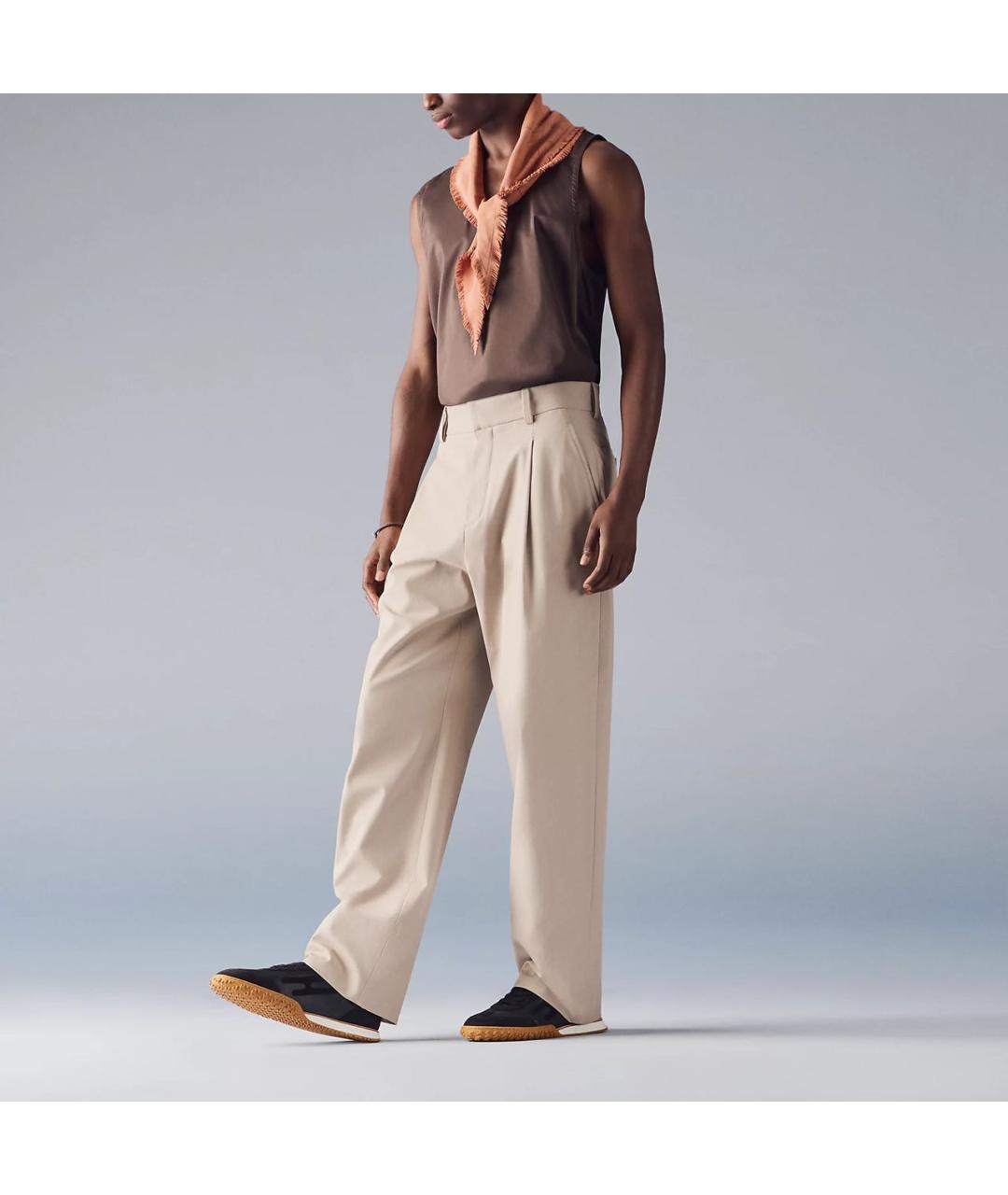 HERMES Черные кожаные низкие кроссовки / кеды, фото 3